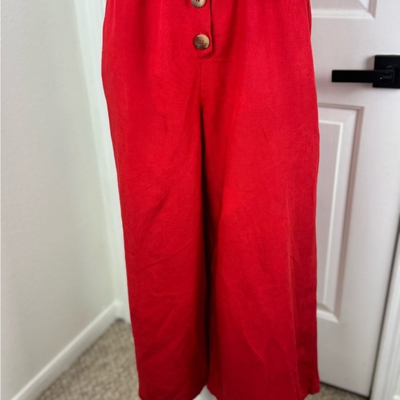 Red Carter Vibrant Red Jumpsuit with Wide-Leg Design Size XS. A48 - Picture 7 of 16